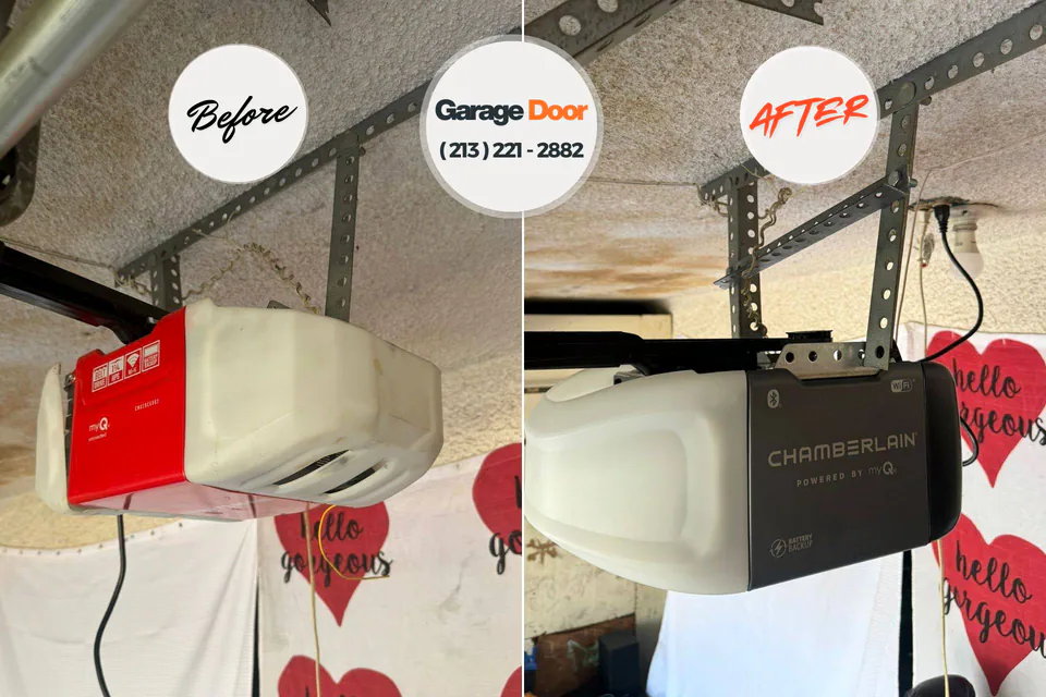 Before and after: garage door repair Roessleville, NY